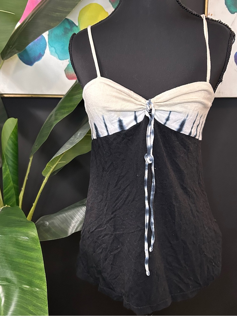 Old Navy Y2K Tie-Dye Tank with Tie Front
